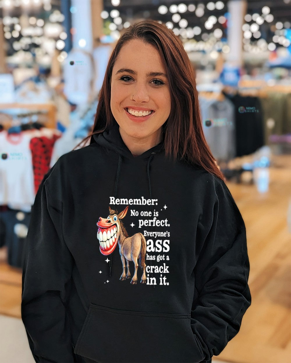 Remember no one is perfect everyone’s ass has got a crack in it donkey shirt