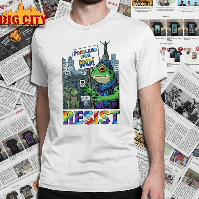 Resist Portland Frog Says No I Stand With Frog Anti Fascism Anti Trump shirt