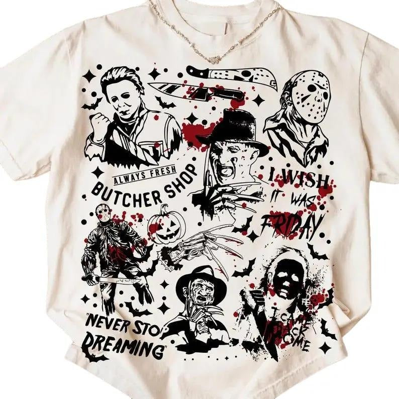 Retro Halloween Horror Movie Tshirt, Horror Scary Movie Shirt, Trendy Halloween Graphic Tee