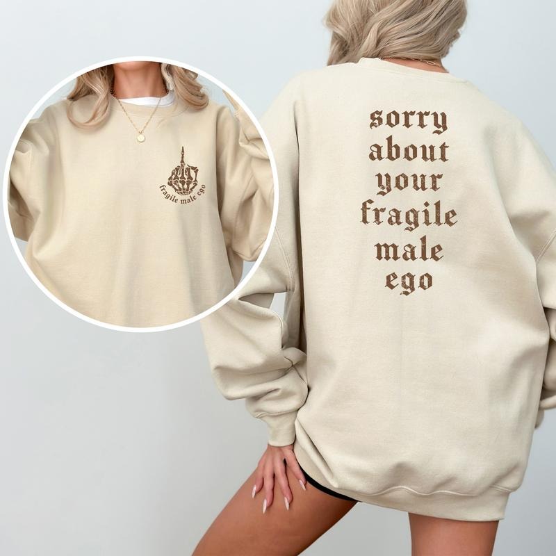 Retro Sorry About Your 2-Sided Sweatshirt, Funny Strong Girl Crewneck, Empowerment Women's Sweaters, Women's Rights...