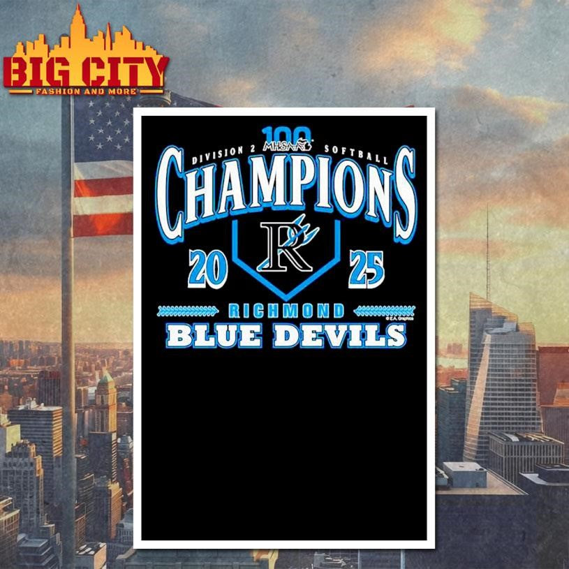 Richmond Blue Devils 2025 Softball D2 Champions Shirt