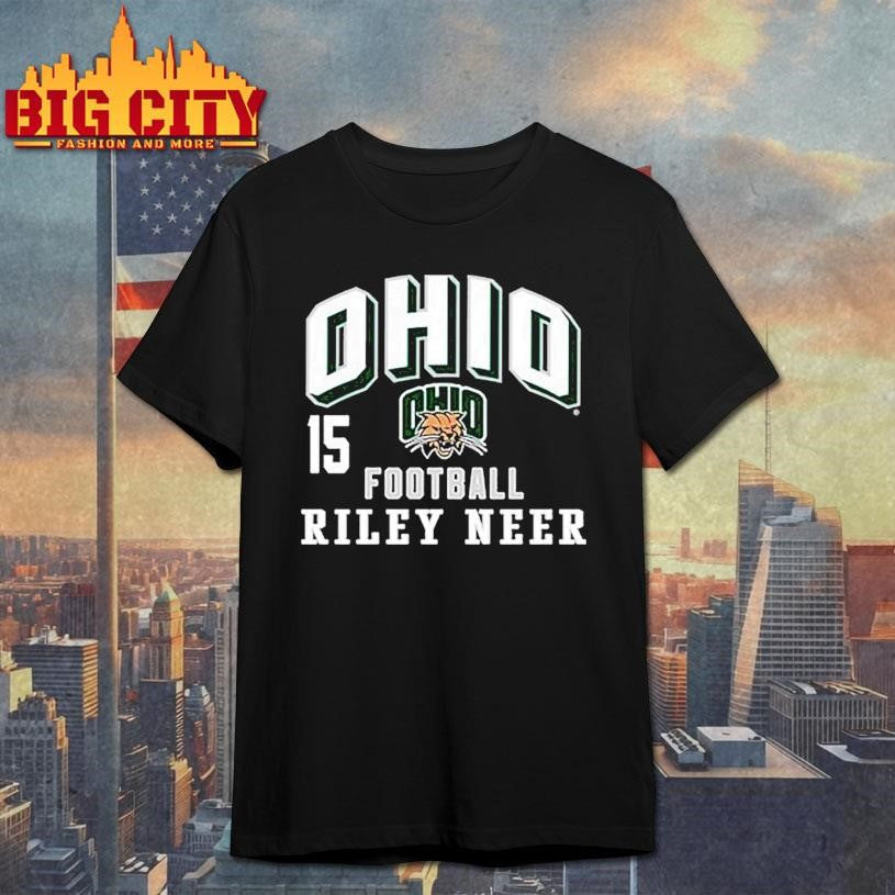 Riley Neer Ohio Bobcats Football NIL Arch Logo Shirt