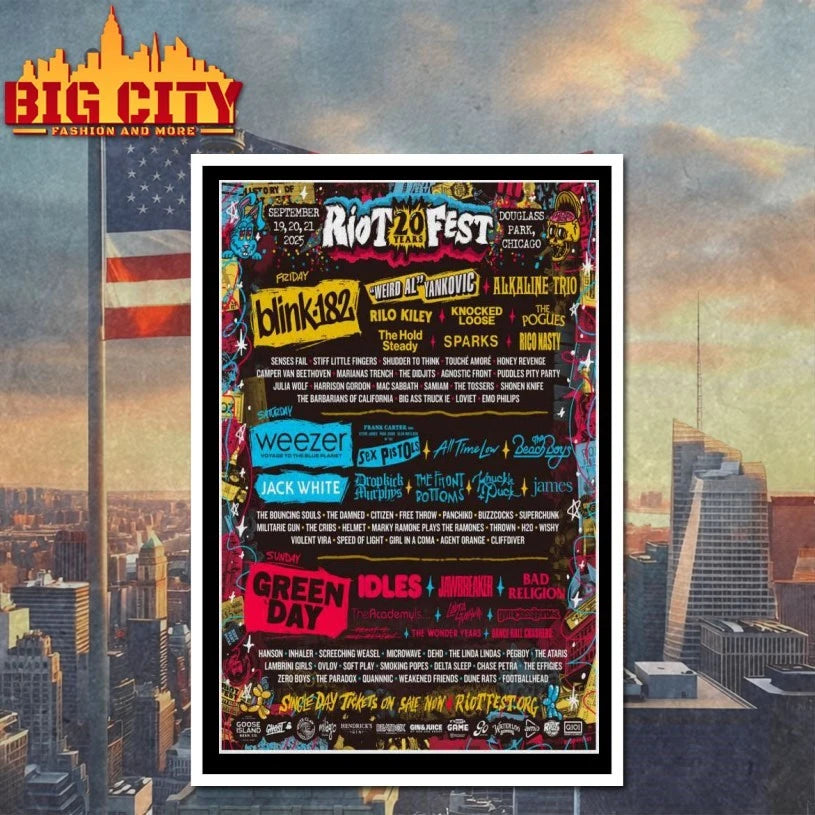 Riot Fest Chicago, IL Concert 2025 Poster shirt