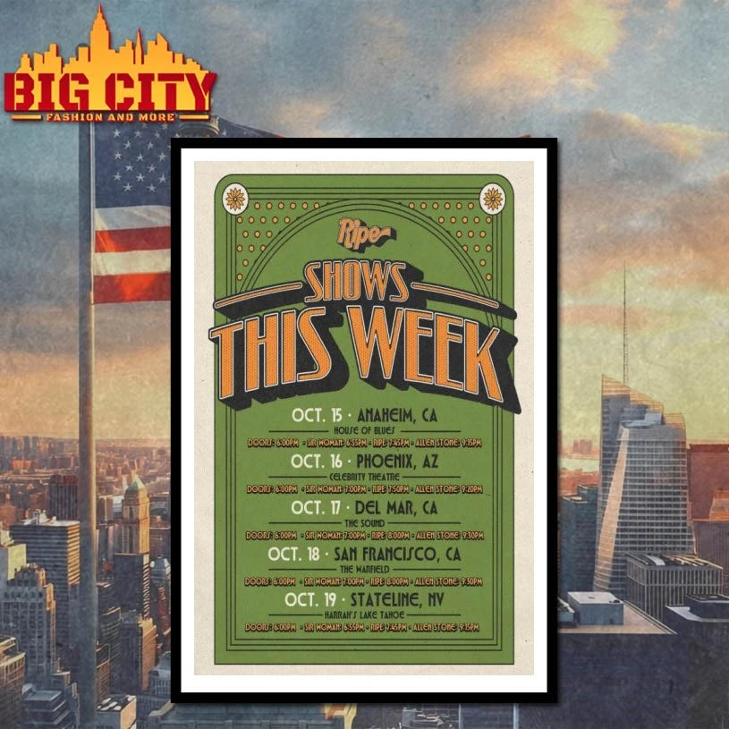 Ripe Shows This Week October 2025 Poster shirt