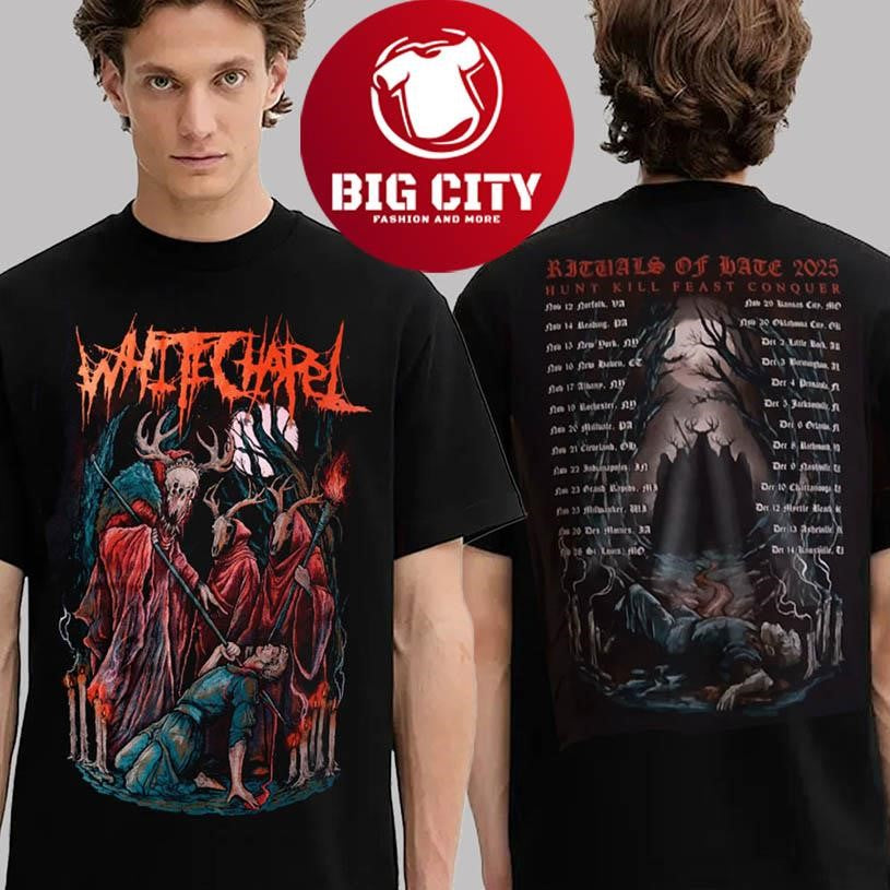 Rituals Of Hate 2025 Hunt Kill Feast Conquer Tour Schedule Two Sided Shirt