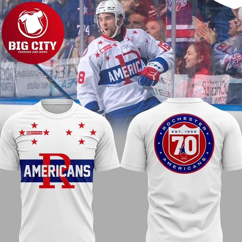 Rochester Americans Throwback Night 1956-2026 Anniversary Two Sided Shirt