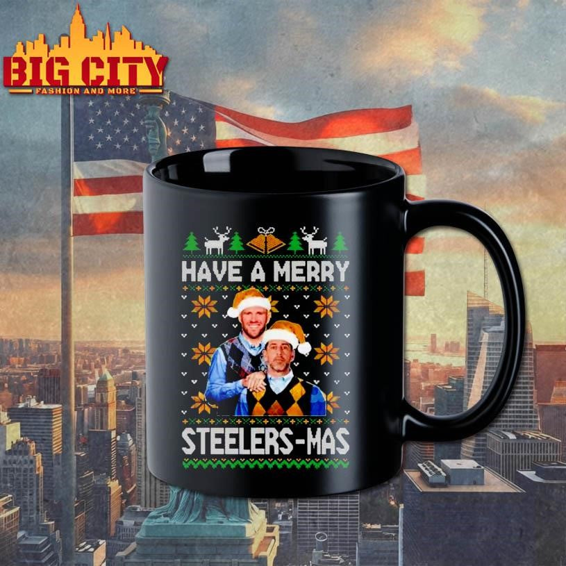 Roethlisberger &amp; Rodgers Step Brothers Steelers Ugly Christmas Shirt