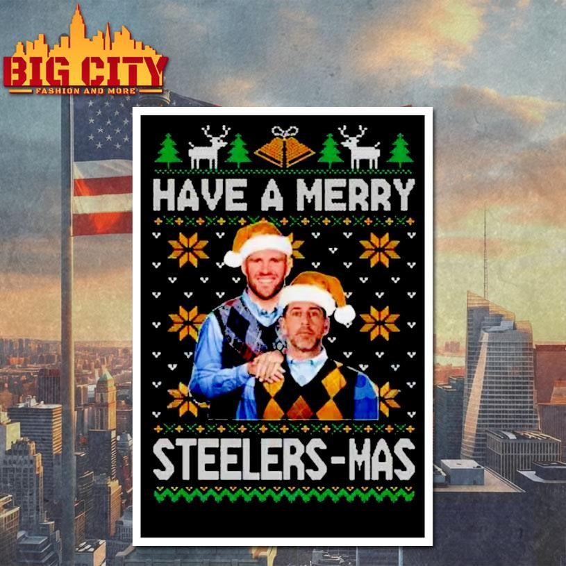 Roethlisberger &amp; Rodgers Step Brothers Steelers Ugly Christmas Shirt