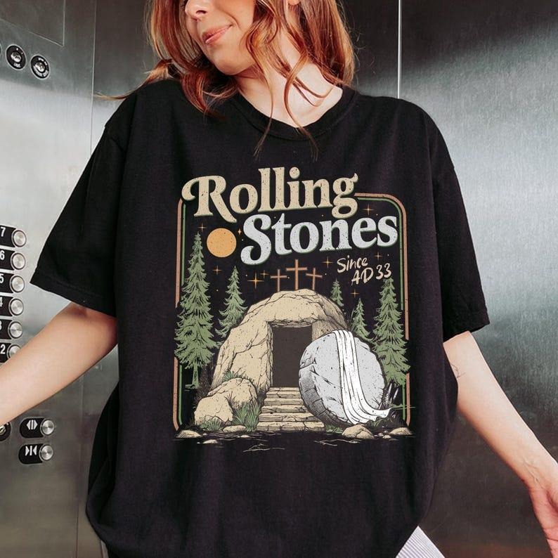 Rolling tshirt, He Is Risen Sublimation tshirt, Funny Christian Shirt, Trendy Easter Clothing, tshirt hot trend, favorite shirts,Vintage Graphic Short Sleeve T-Shirt