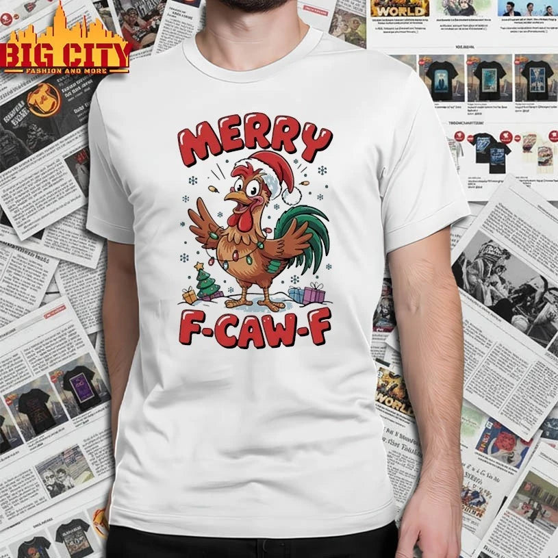 Rooster Merry F-Caw-F Funny Christmas shirt
