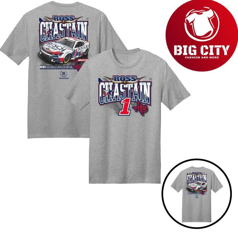 Ross Chastain Trackhouse Racing Heather Busch Light Car Two Sided Shirt