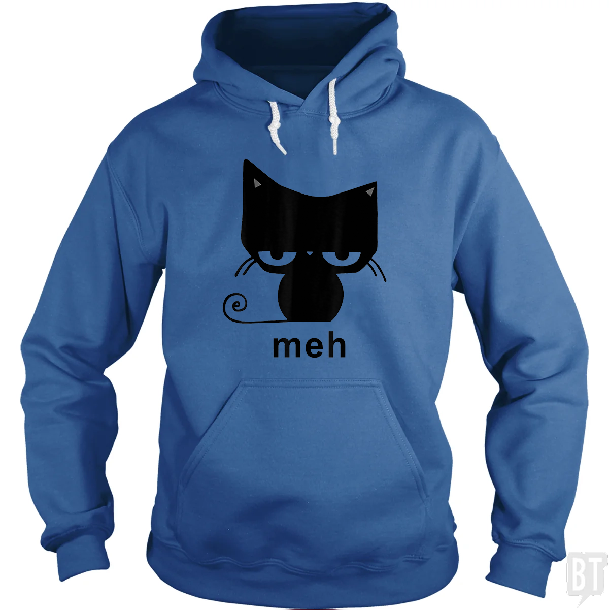 Meh Black Cat Funny Hoodie