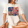 [SALE UP TO 60%] Boho 4th of July T-Shirt, Sweatshirt, Floral USA Flag Graphic, Poppy and Daisy Patriotic Shirt for...