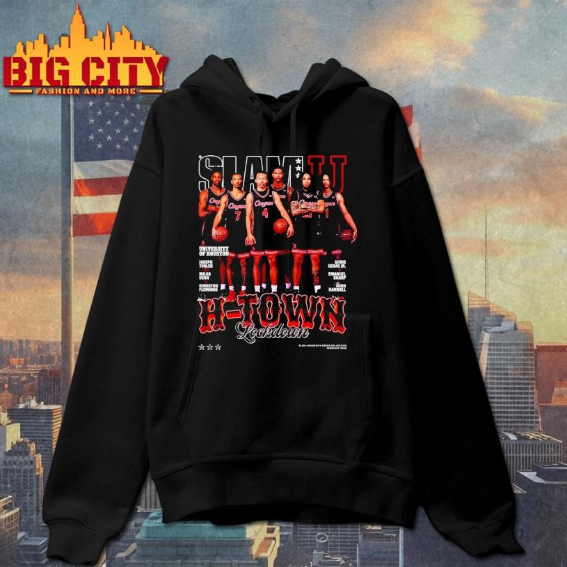 SLAMU 20 Houston Cougars H Town Lockdown Magazine Cover Shirt