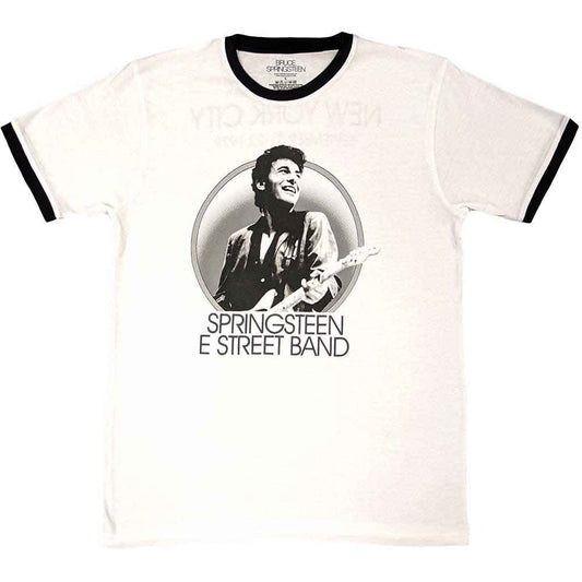 Bruce Springsteen Unisex Ringer T-Shirt: NYC (Back Print)