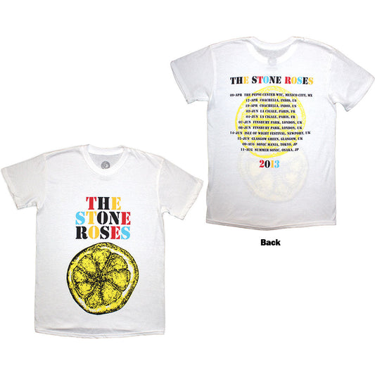 The Stone Roses T-Shirt: Tour 2013 (White) (Back Print)