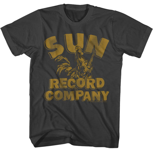 Sun Records - Rooster And Logo - American Classics - Solid Gray Adult Short Sleeve T-Shirt