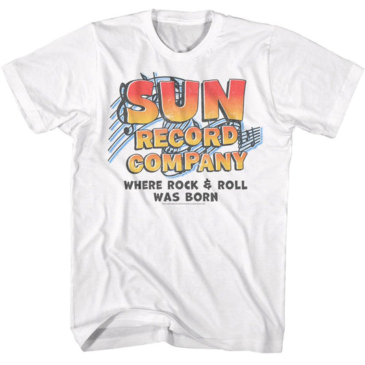 Sun Records - Music Notes - American Classics - Solid White Adult Short Sleeve T-Shirt