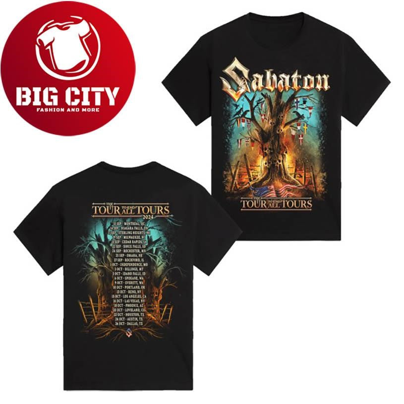 Sabaton Fall Usa 2024 Official Tour New Two Sided Shirt
