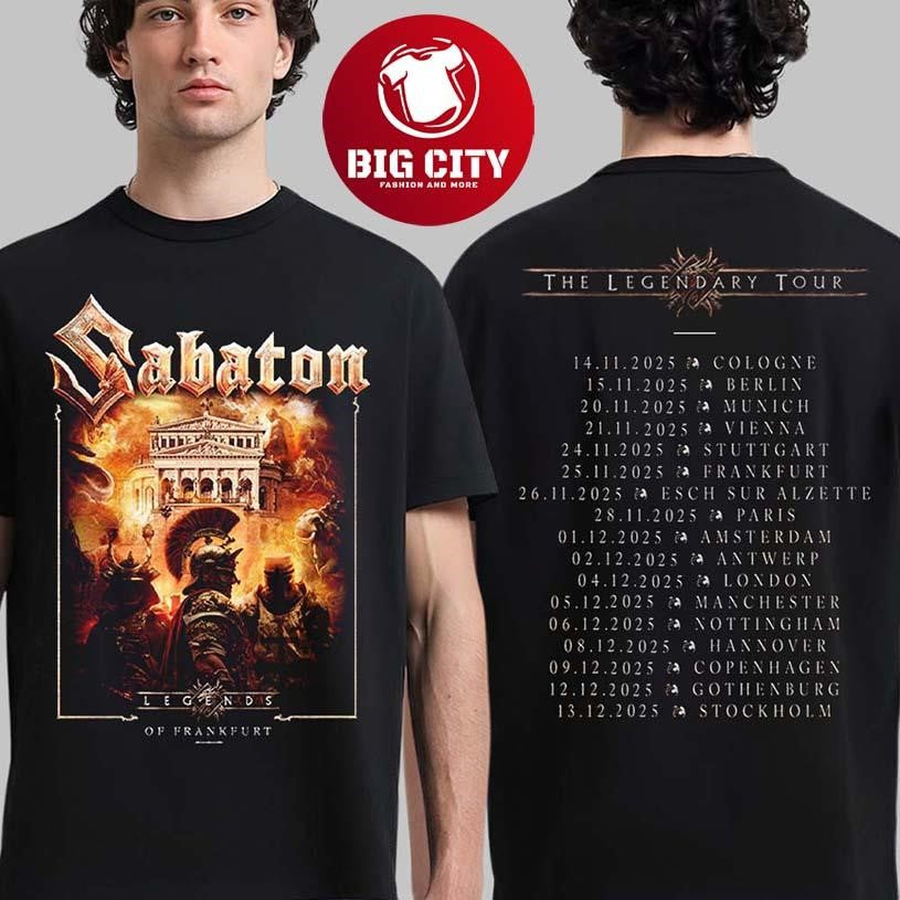 Sabaton Legendary Tour Europe 2025 Two Sided Shirt