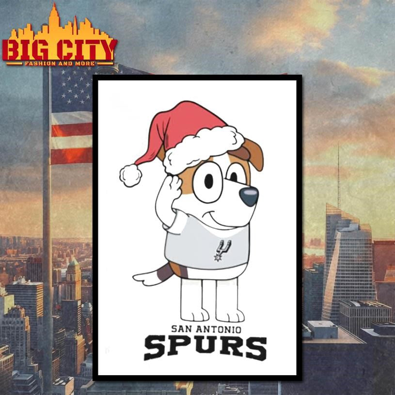 San Antonio Spurs Cute Bluey Jack Christmas Santa Shirt