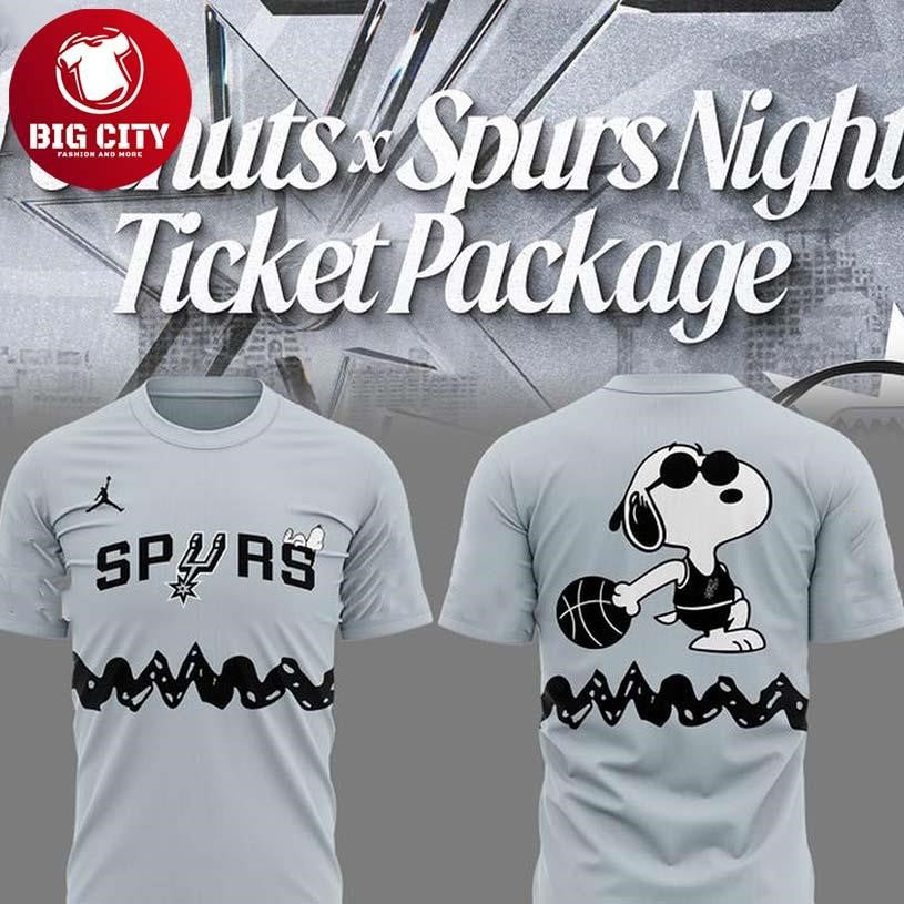 San Antonio Spurs Peanuts Night 2026 Ticket Package Two Sided Shirt