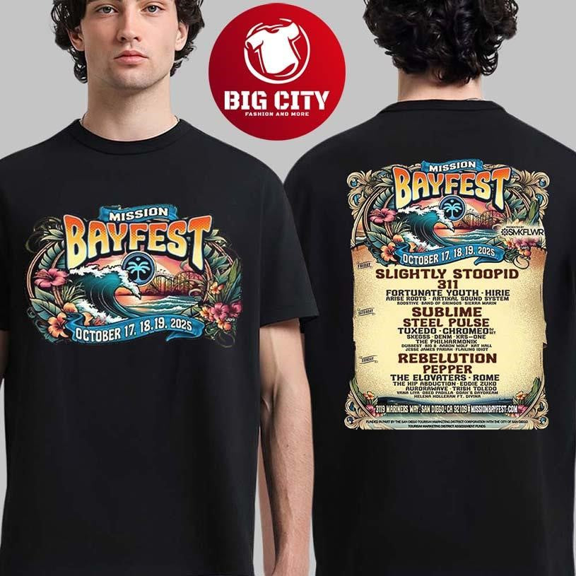 San Diego Bayfest 2025 Official Lineup In San Diego California On October 17 18 19 2025 New Two Sided Shirt