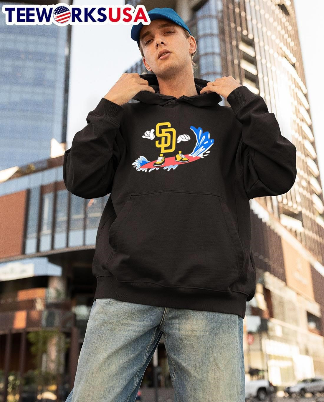 San Diego SD Surfboard Surfing Waves Logo shirt