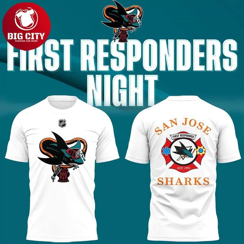 San Jose Sharks 2026 Hockey First Responders Night Two Sided Shirt