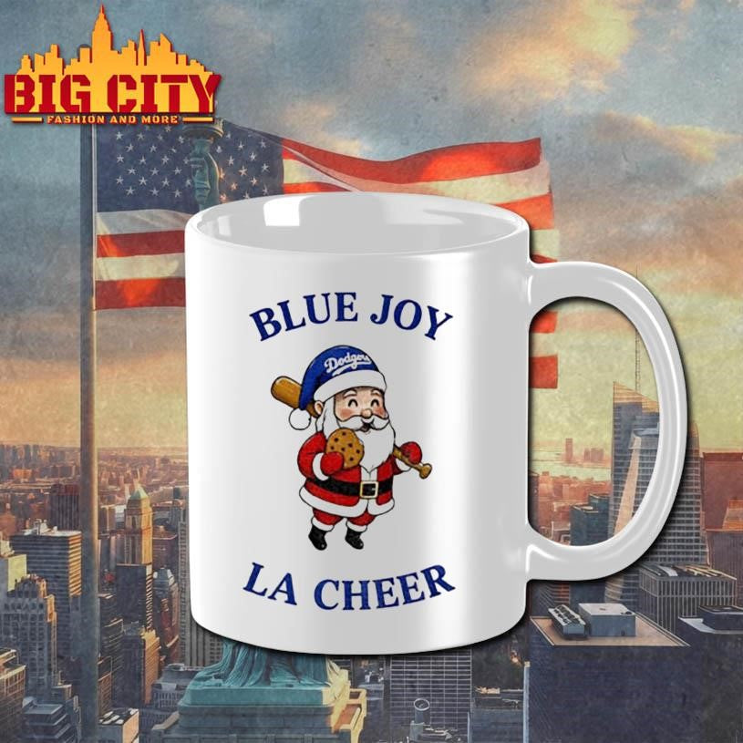 Santa Claus Los Angeles Dodgers Blue Joy LA Cheer Baseball MLB Christmas shirt