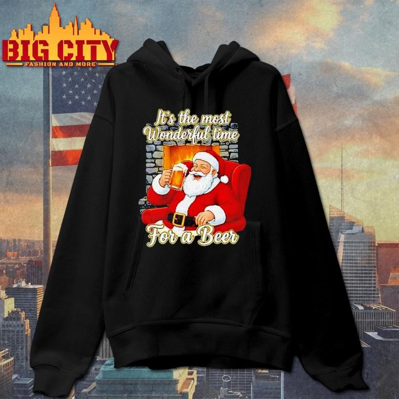 Santa Claus it’s the most wonderful time for a beer Merry Christmas shirt