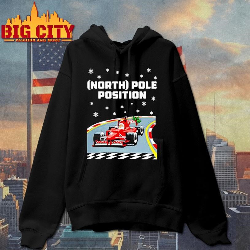 Santa Claus north pole position Formula 1 racing Christmas shirt