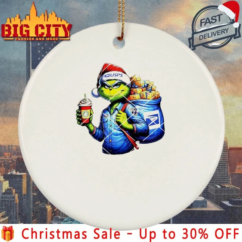 Santa Grinch Christmas as Usps Worker 2025 Shirt