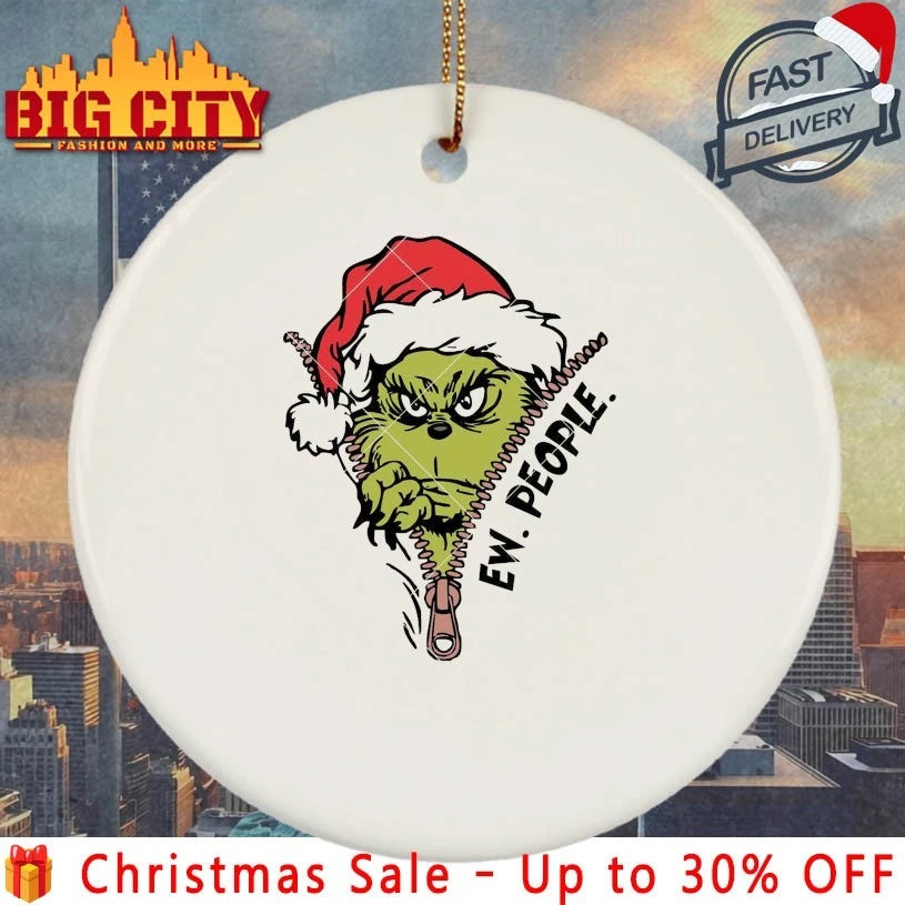 Santa Grinch Ew People zipper shirt