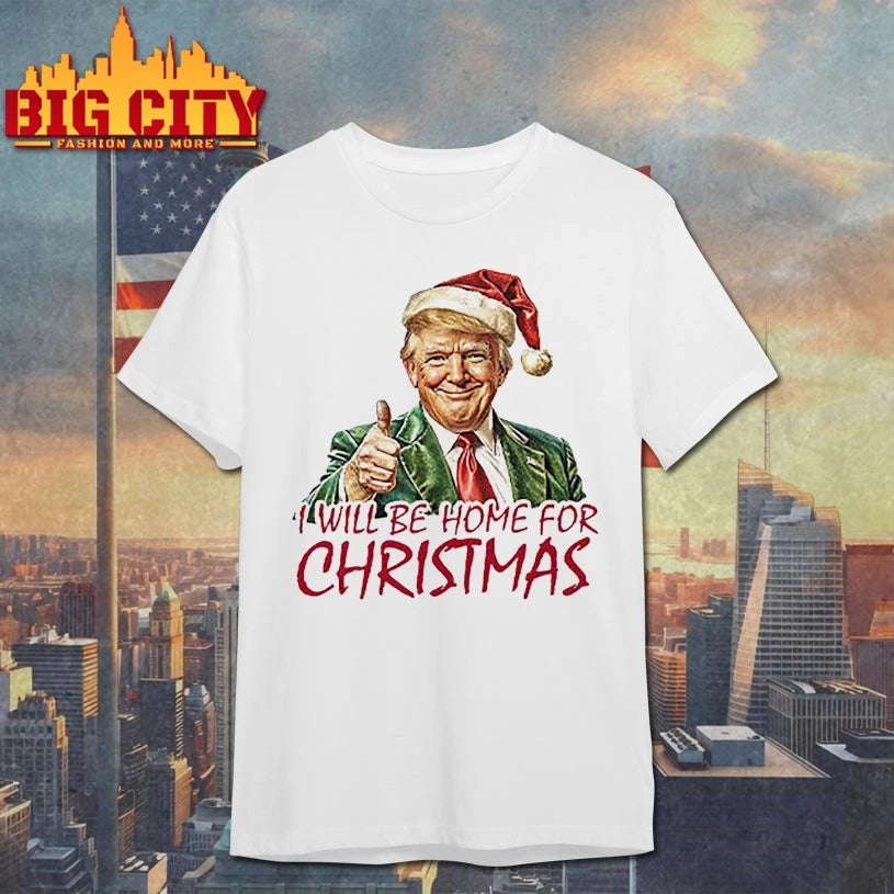 Santa Hat Trump I’ll Be Home For Christmas 2025 shirt