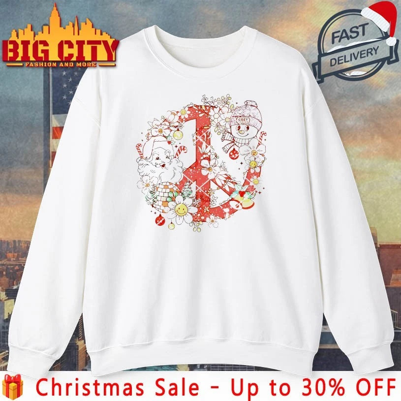 Santa Hippie Groovy Christmas 2025 Shirt