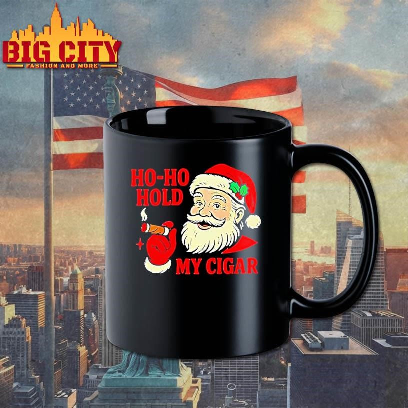 Santa Moking Ho Ho Hold My Cigar Christmas Shirt