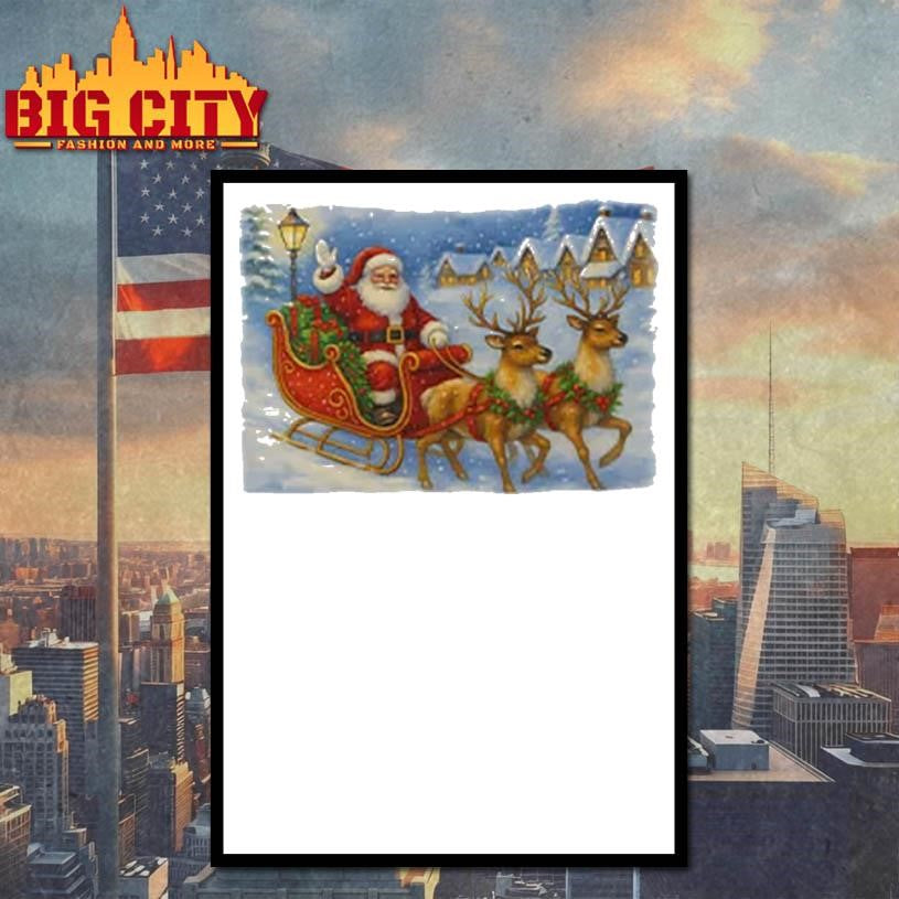 Santa Sleigh Reindeer Christmas Shirt