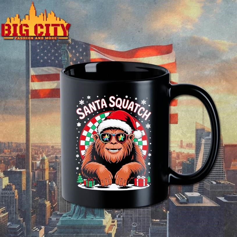 Santa Squatch Bigfoot Santa Christmas Funny Xmas Sasquatch Shirt
