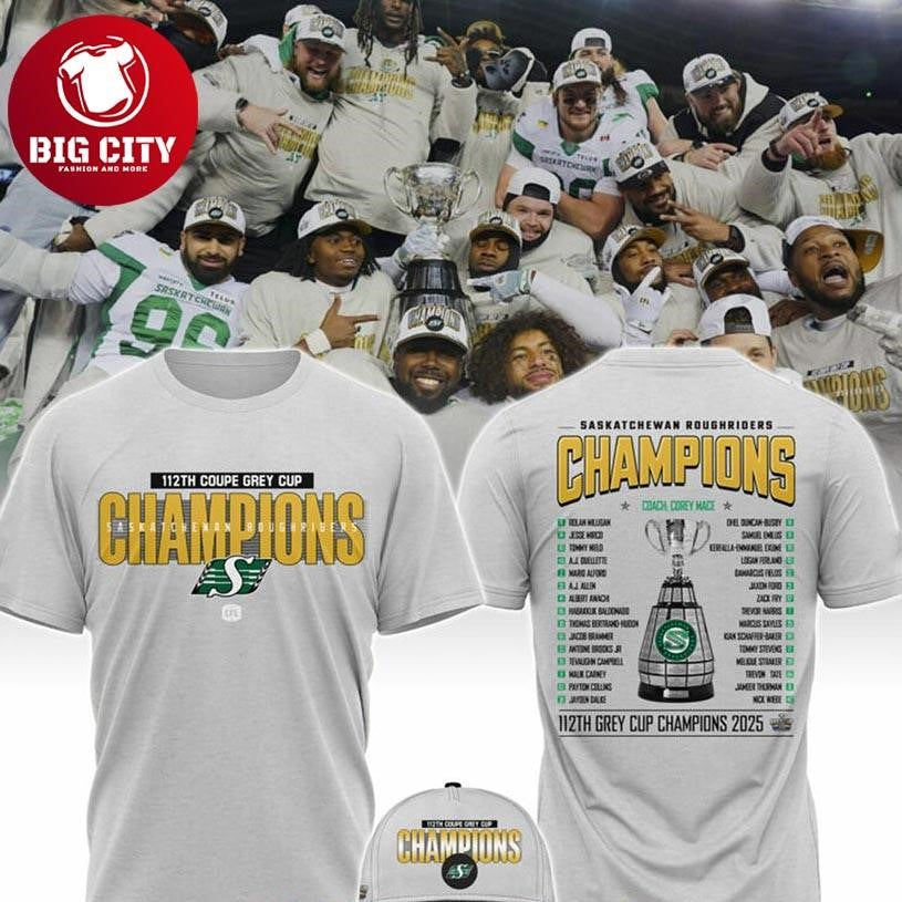 Saskatchewan Roughriders 112th Grey Cup Champions All-Star 2025 Two Sided Shirt