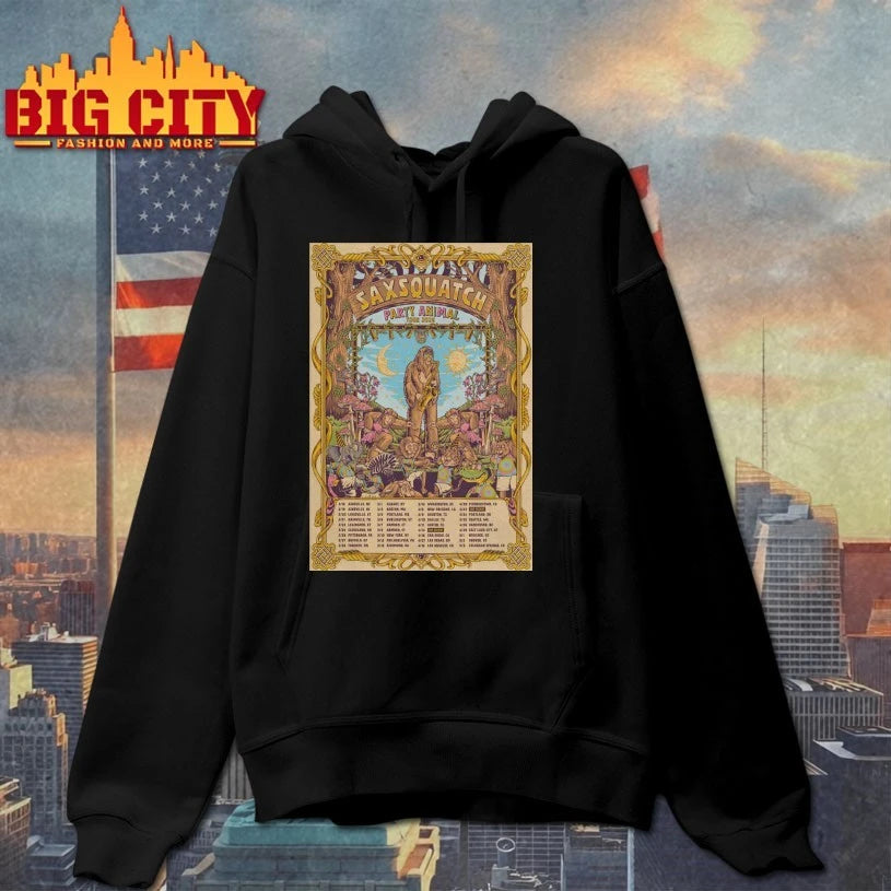 Saxsquatch Party Animal 2026 Tour Poster Shirt