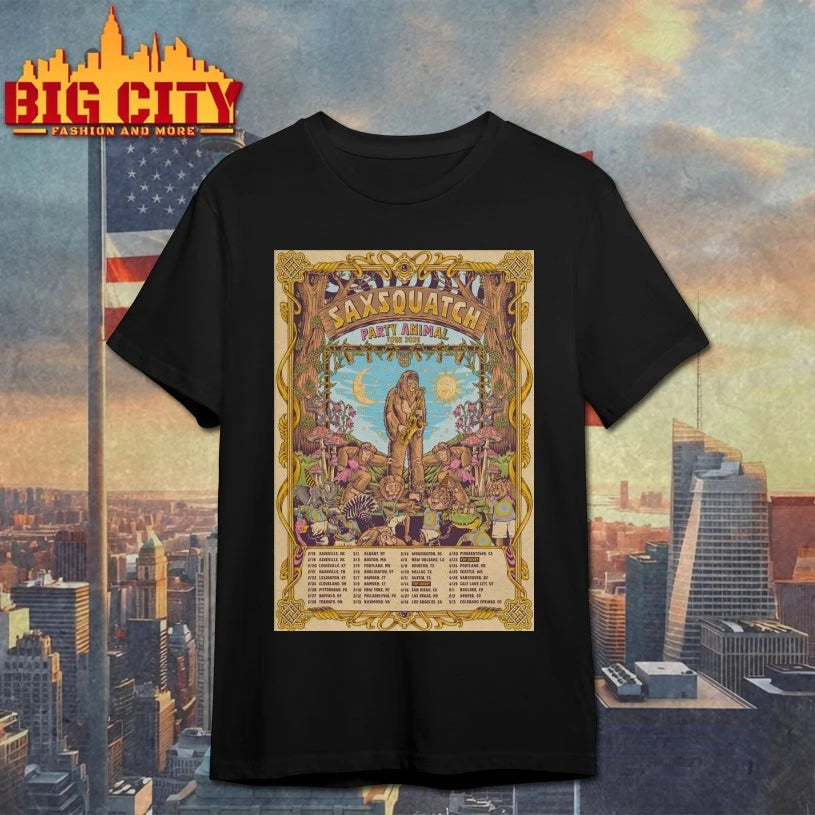 Saxsquatch Party Animal 2026 Tour Poster Shirt