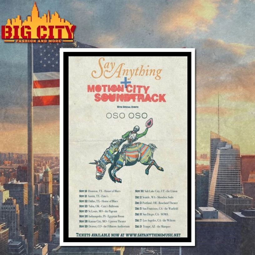 Say Anything &amp; Motion City Soundtrack Fall Tour 2025 Poster shirt