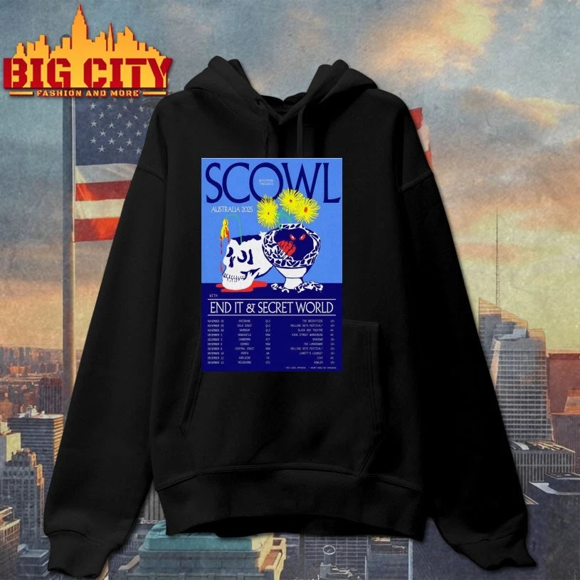 Scowl Australia 2025 Tour poster shirt