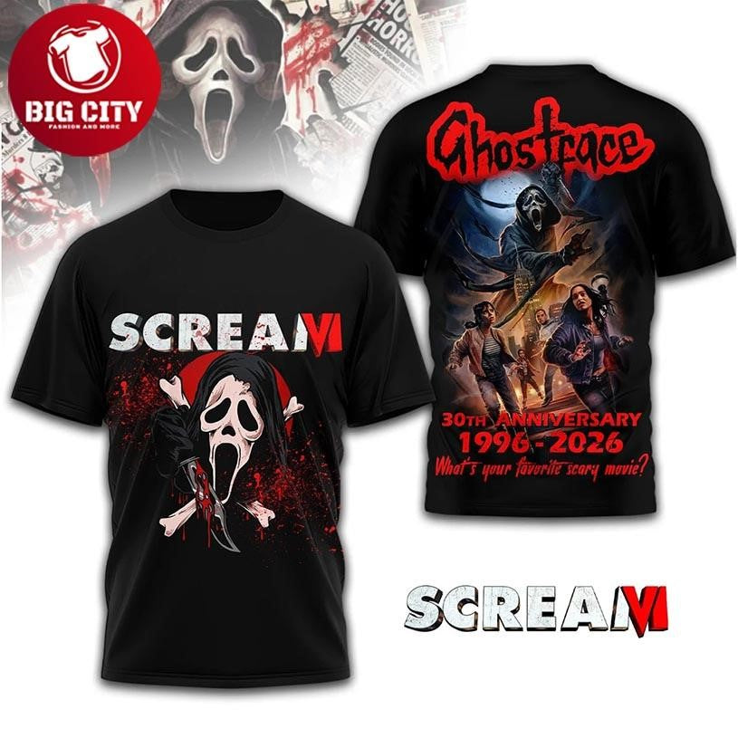 Scream Vi Ghostface 30Th Anniversary 2026 Two Sided Shirt