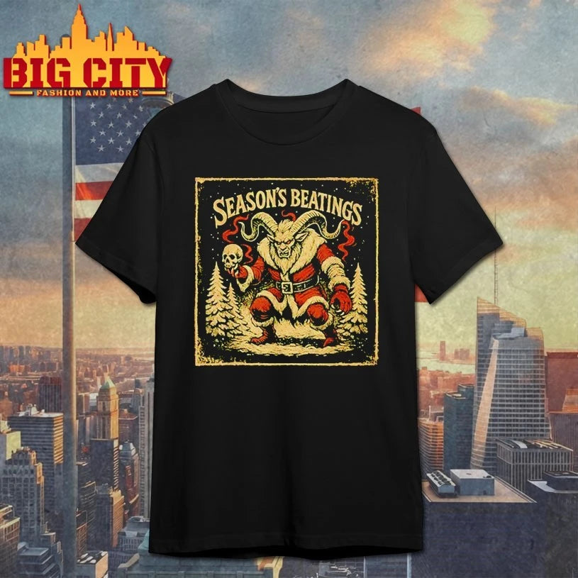 Season’s Beatings Krampus Santa Gothic Holiday vintage shirt