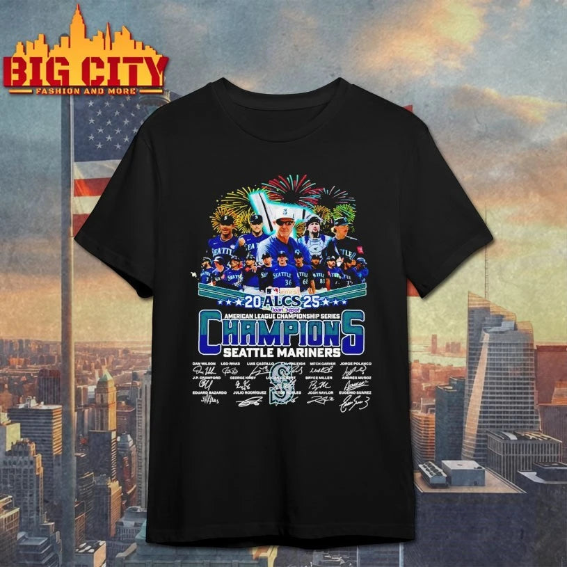 Seattle Mariners 2025 ALCS Champions Members signatures Shirt