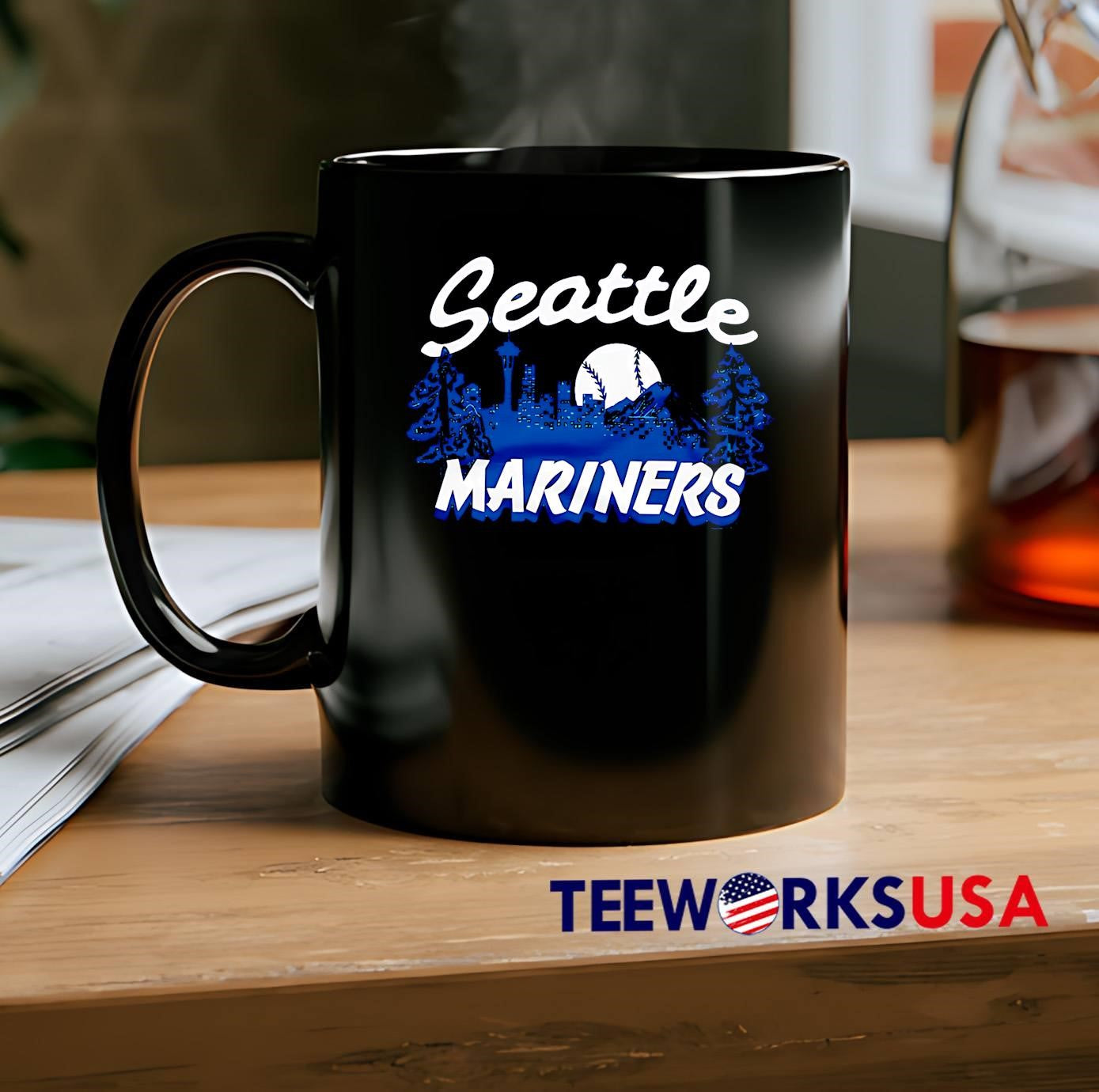 Seattle Mariners Skyline Space Needle Mount Rainier shirt