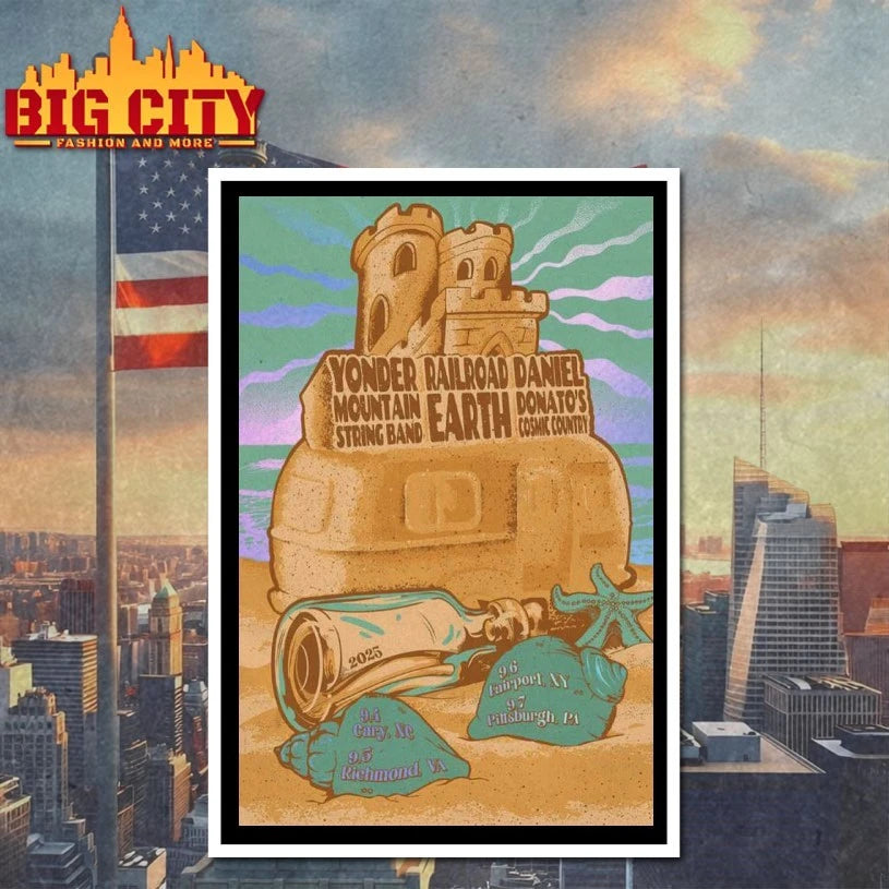 Sep 5, 2025 Daniel Donato w Yonder Mountain String Band &amp; Railroad Earth Maymont. Richmond, VA Poster shirt