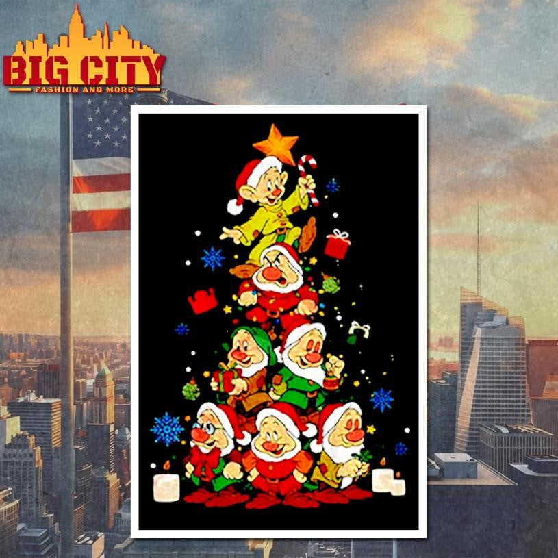 Seven Dwarfs Christmas tree Grumpy Dopey Happy Dwarf Xmas Merry Christmas shirt